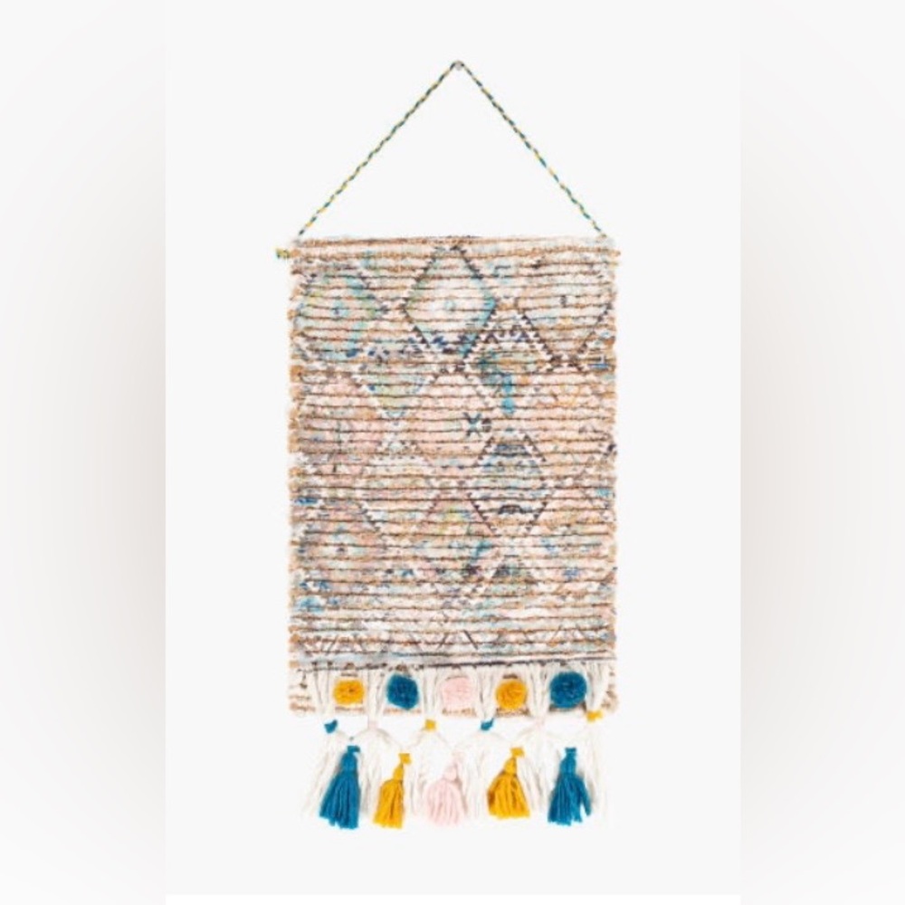 Bohemian Woven Wall Hanging with Tassels